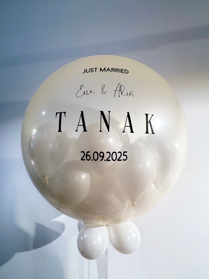 Pop Up Ballon zur Hochzeit – Platzballon mit Helium & kleinen Luftballons | personalisiert