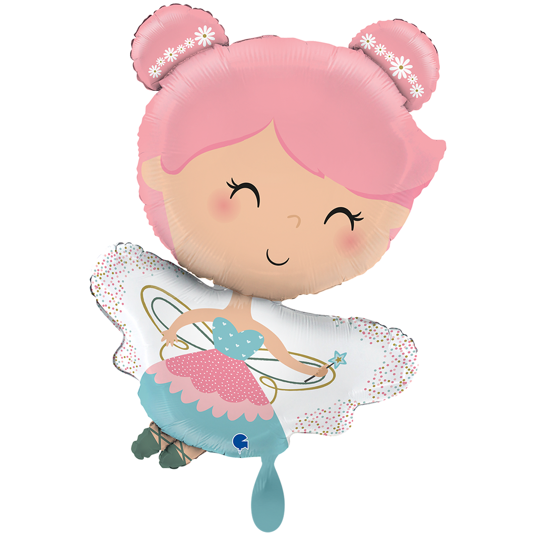 Rosa Feen Folienballon für Mädchen Kindergeburtstag mit Helium Option HeyBalloon Viersen
