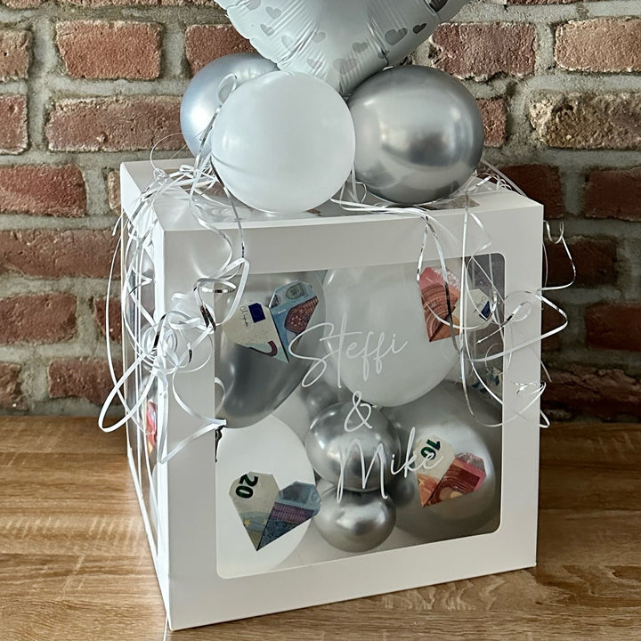Ballonbox Hochzeit - Geldgeschenk - "Silberhochzeit"