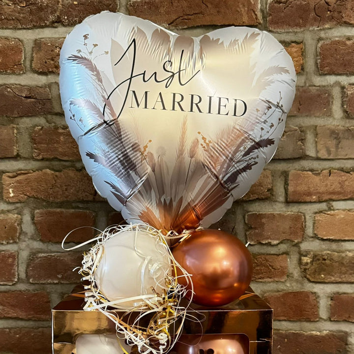 Ballonbox Hochzeit - Geldgeschenk - "Just Married Rosegold"