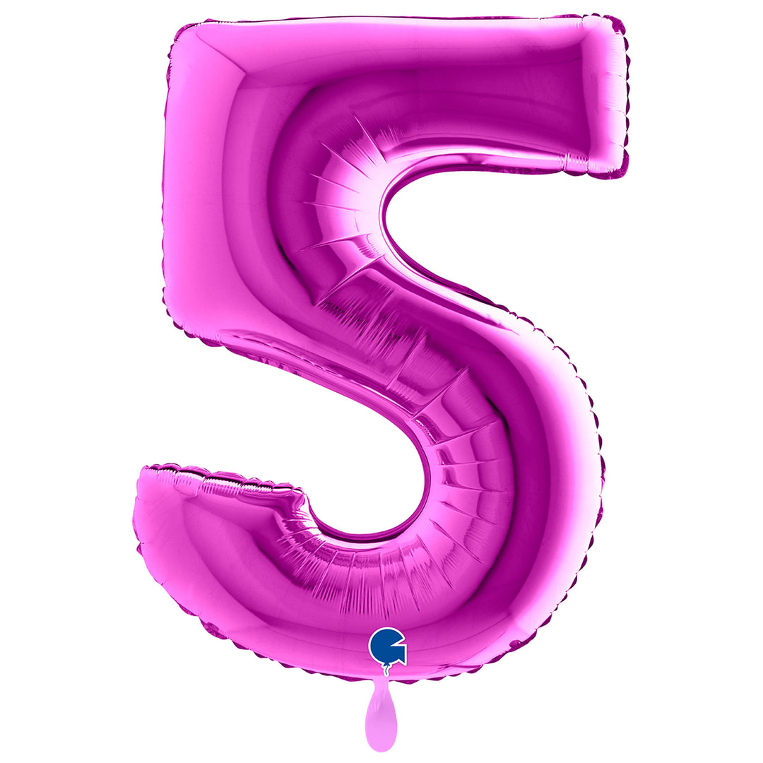 Zahlenballon Nummer 5 in lila