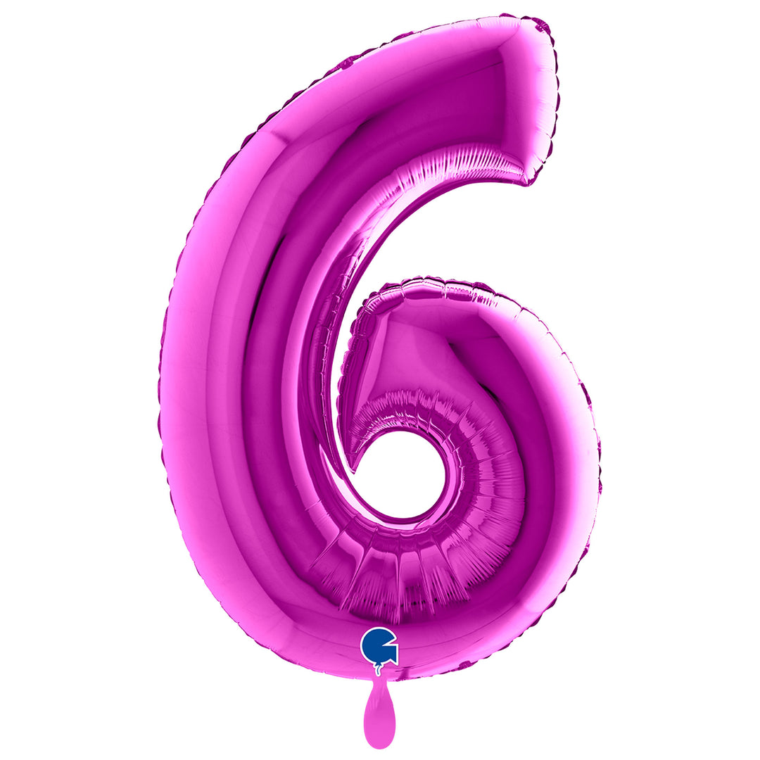 Zahlenballon Nummer 6 lila