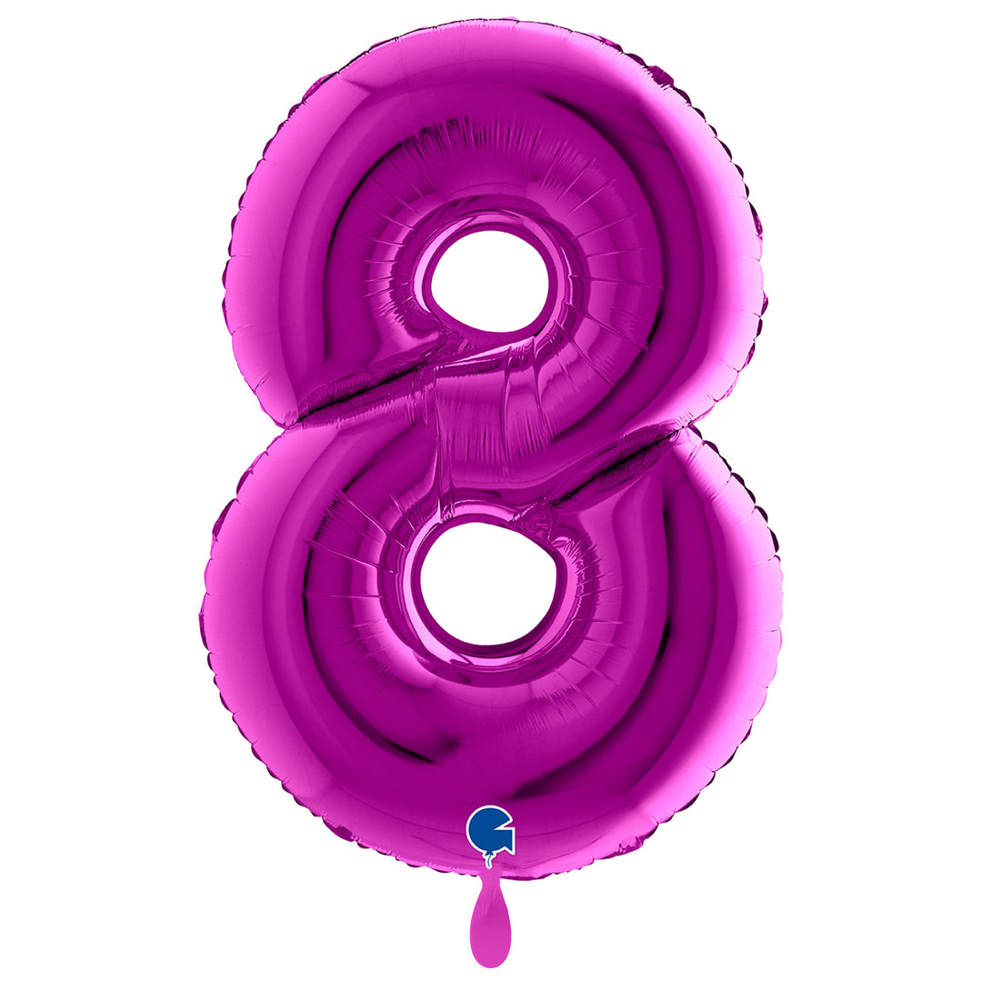 Zahlenballon Nummer 8 lila