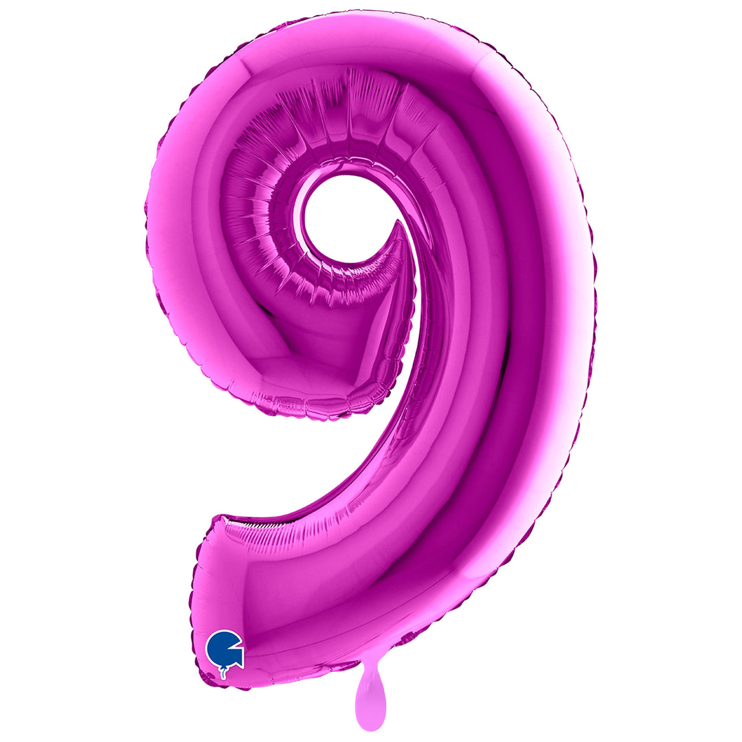 Zahlenballon Nummer 9 lila