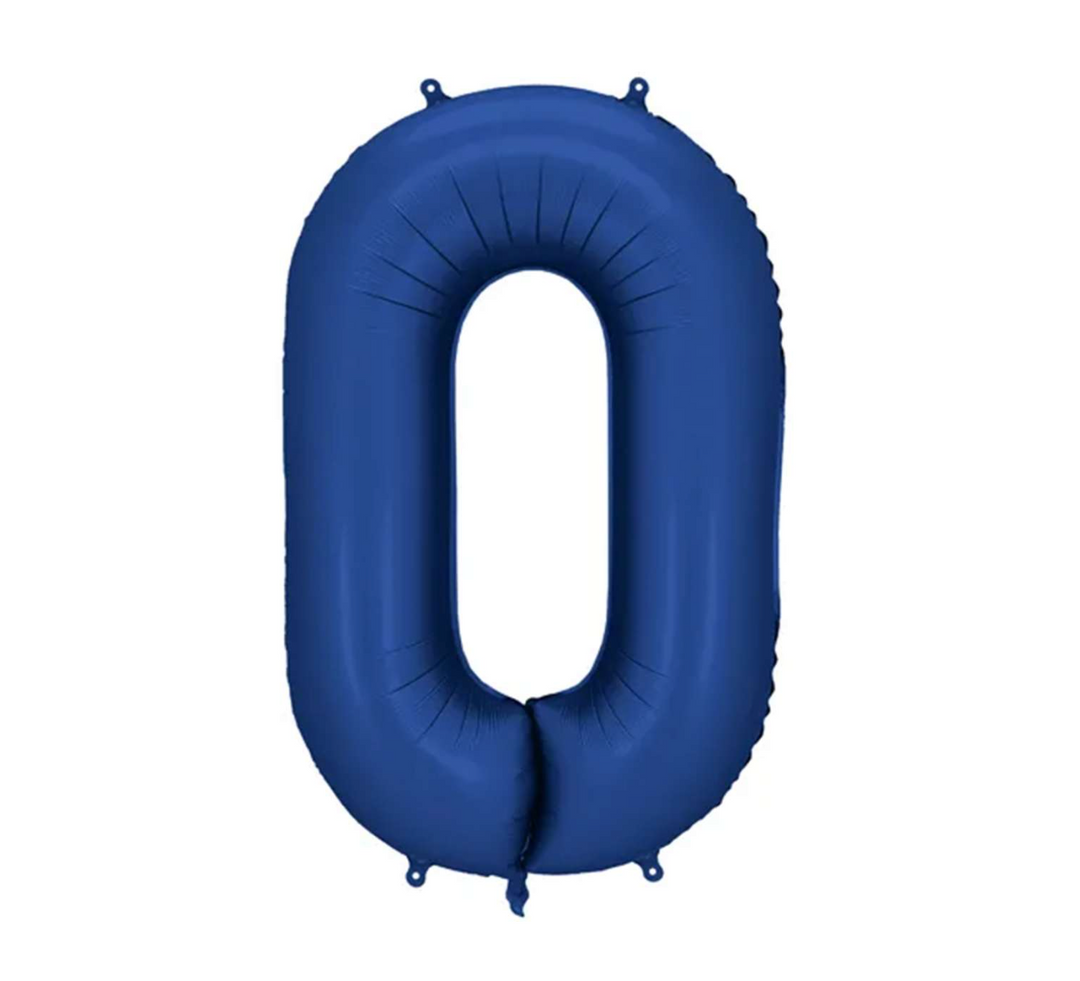 Zahlenballon - Dunkelblau - Zahl 0 - 86cm - Helium auf Wunsch