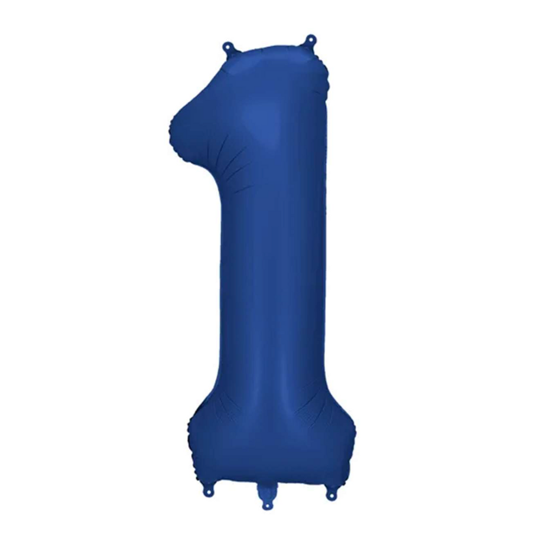Zahlenballon - Dunkelblau - Zahl 1 - 86cm - Helium auf Wunsch