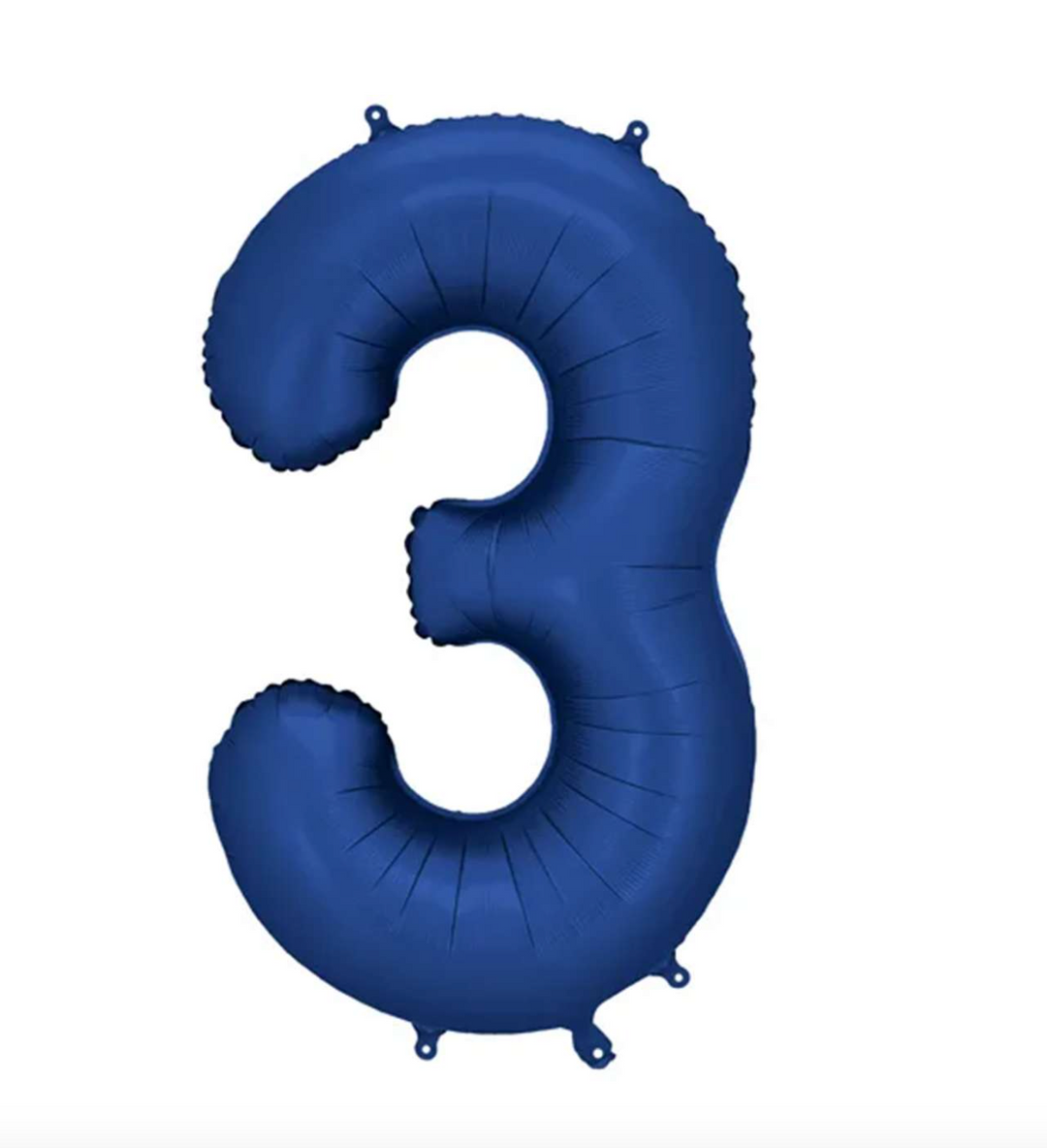 Zahlenballon - Dunkelblau - Zahl 3 - 86cm - Helium auf Wunsch