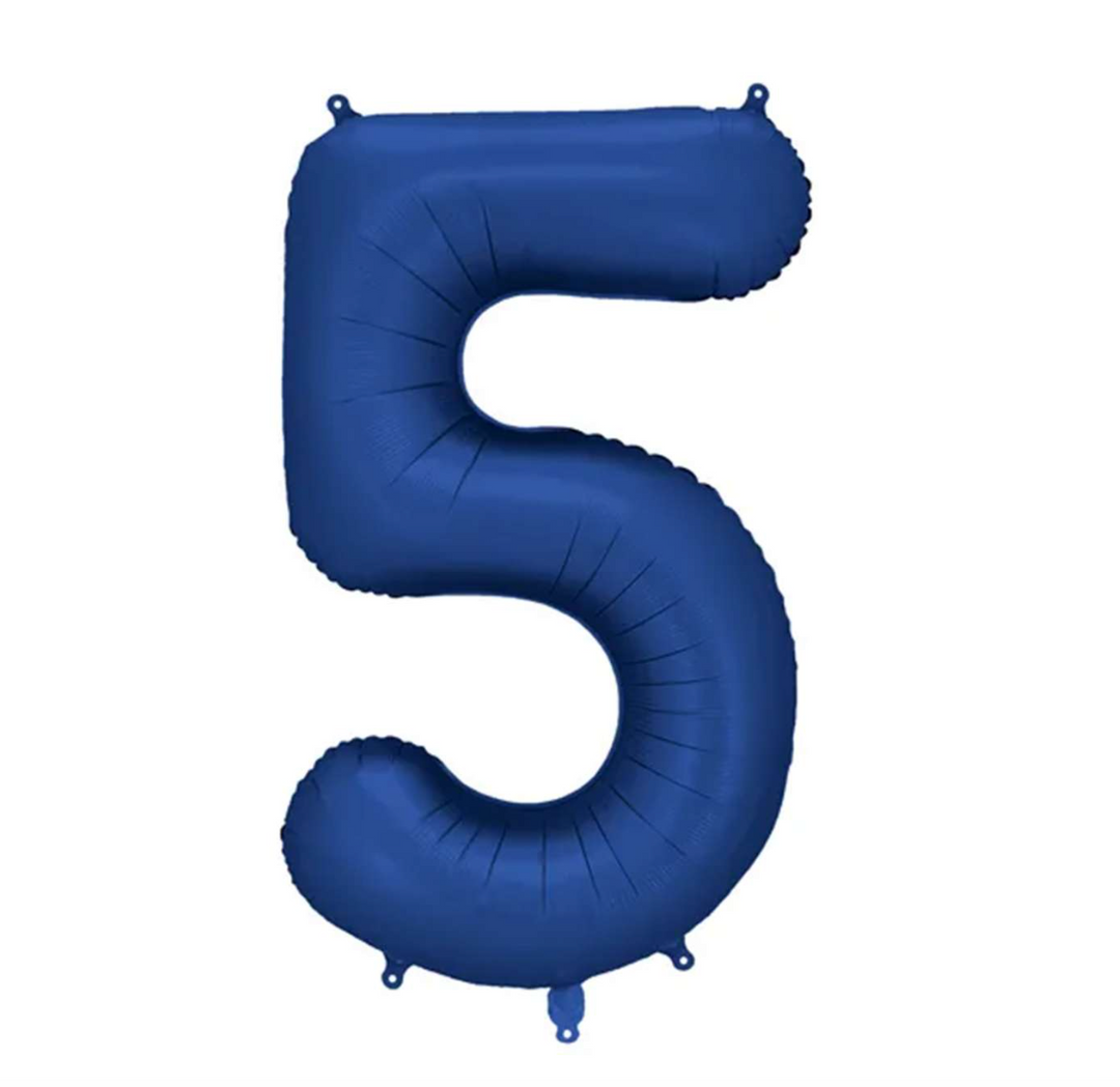 Zahlenballon - Dunkelblau - Zahl 5 - 86cm - Helium auf Wunsch