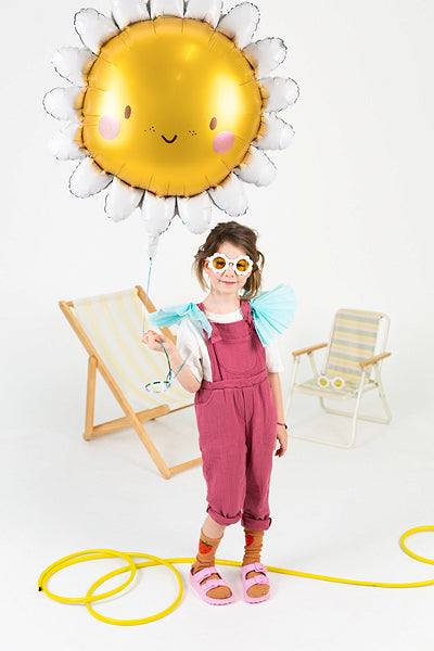Deko-Idee mit Folienballon Sonne für Kindergeburtstag und Gartenfest