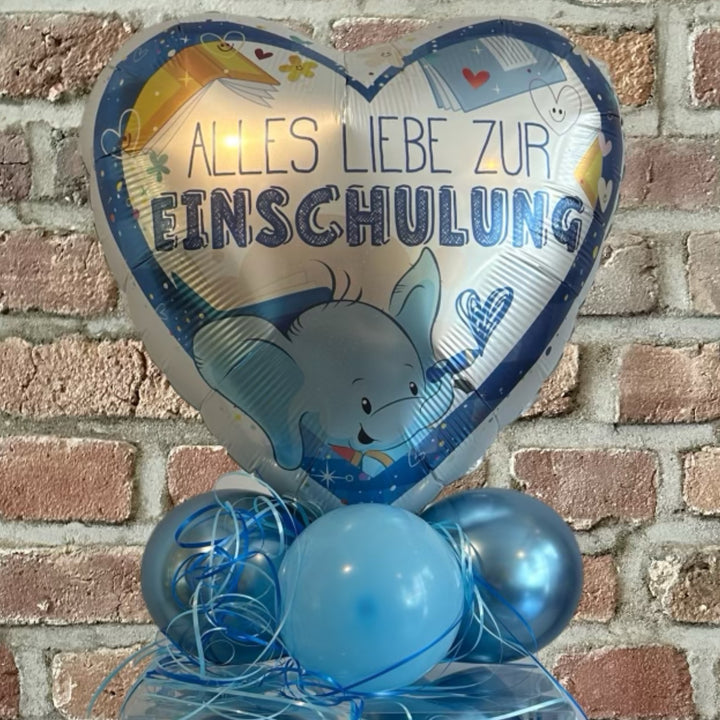 Ballonbox Alles Liebe zur Einschulung als personalisiertes Geschenk
