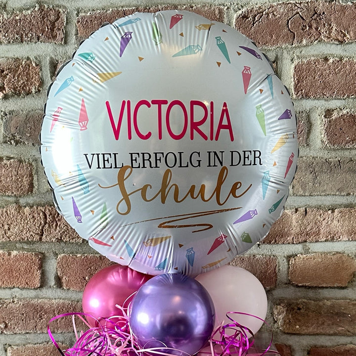 Personalisierter Ballon zur Einschulung mit Name des Schulkindes