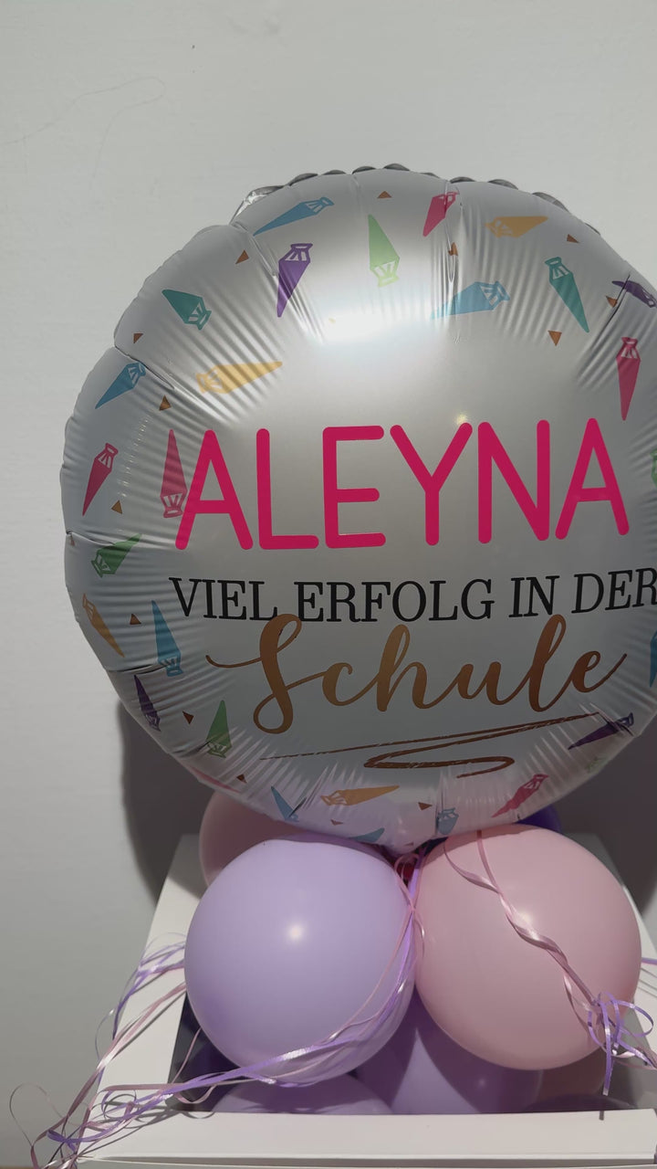 Ballonbox Einschulung Mädchen – personalisiertes Geschenk mit Name