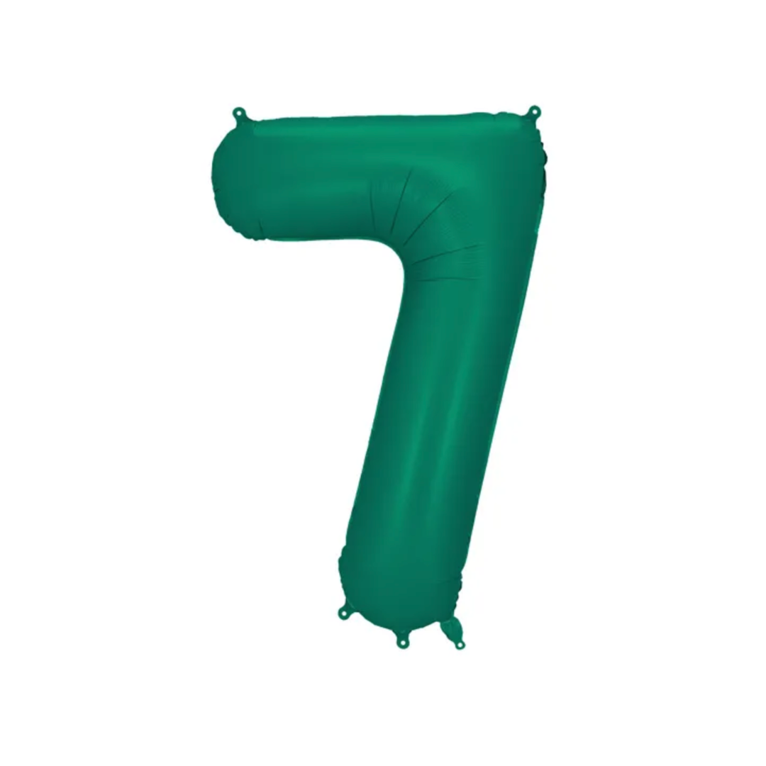 Großer Zahlenballon 7 in edlem Bottle Green, 86 cm – ideal für Geburtstag, Jubiläum, Hochzeit oder Firmenfeier – mit Helium oder Luft befüllbar