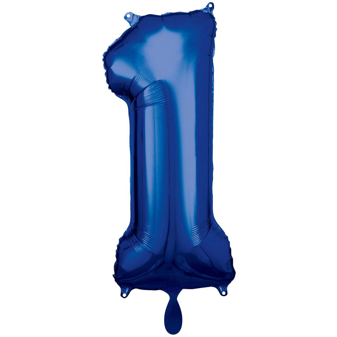 Großer Zahlenballon 1 in dunkelblau, 86 cm – ideal für Geburtstag, Jubiläum, Hochzeit oder Firmenfeier – mit Helium oder Luft befüllbar