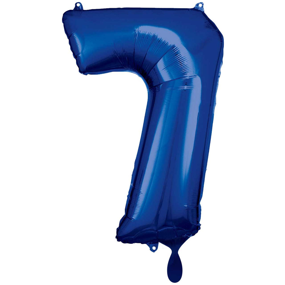 Großer Zahlenballon 7 in dunkelblau, 86 cm – ideal für Geburtstag, Jubiläum, Hochzeit oder Firmenfeier – mit Helium oder Luft befüllbar