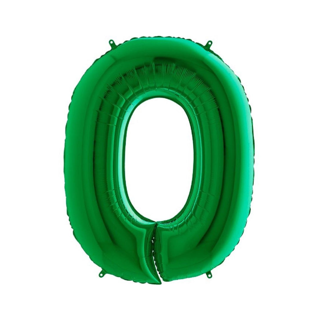Großer Zahlenballon 0 in edlem Green, 86 cm – ideal für Geburtstag, Jubiläum, Hochzeit oder Firmenfeier – mit Helium oder Luft befüllbar