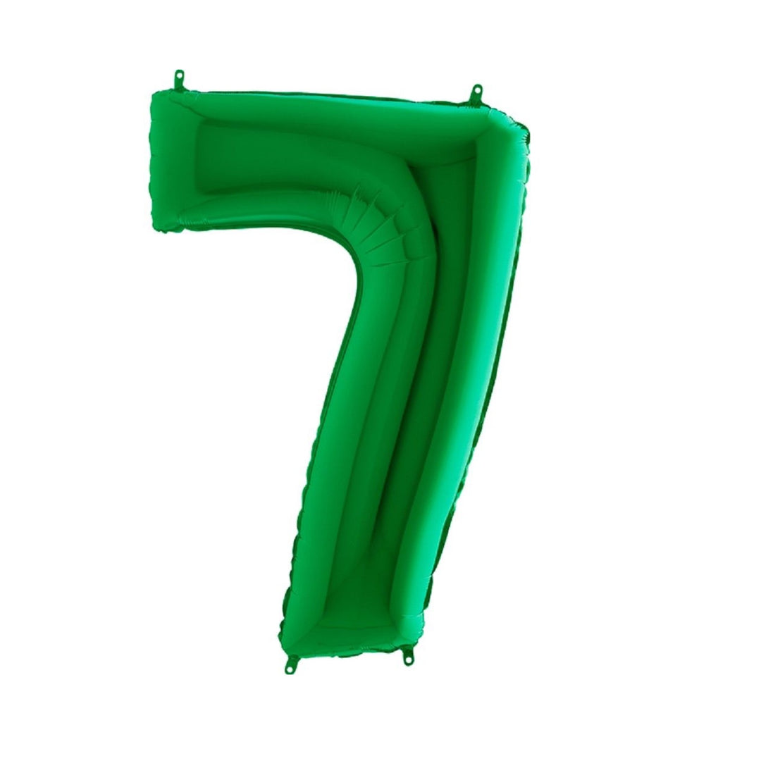 Großer Zahlenballon 7 in edlem Green, 86 cm – ideal für Geburtstag, Jubiläum, Hochzeit oder Firmenfeier – mit Helium oder Luft befüllbar