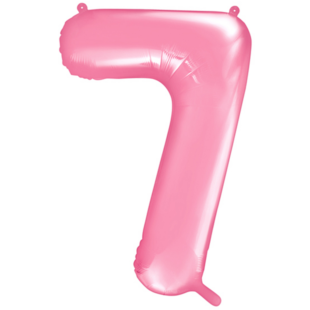 Großer Zahlenballon 7 in rosa, 86 cm – ideal für Geburtstag, Jubiläum, Hochzeit oder Firmenfeier – mit Helium oder Luft befüllbar