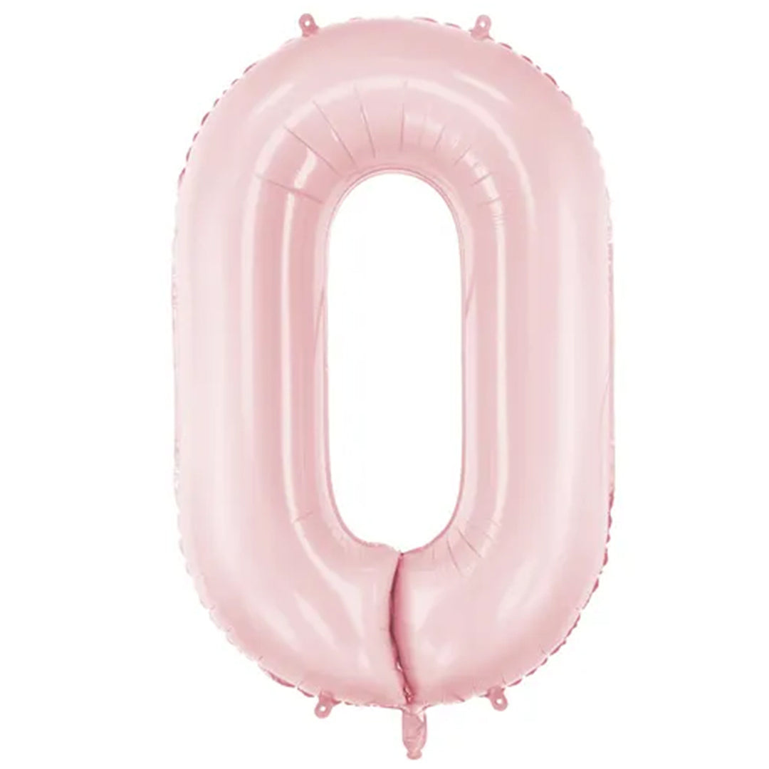 Großer Zahlenballon 0 in rosa matt, 86 cm – ideal für Geburtstag, Jubiläum, Hochzeit oder Firmenfeier – mit Helium oder Luft befüllbar