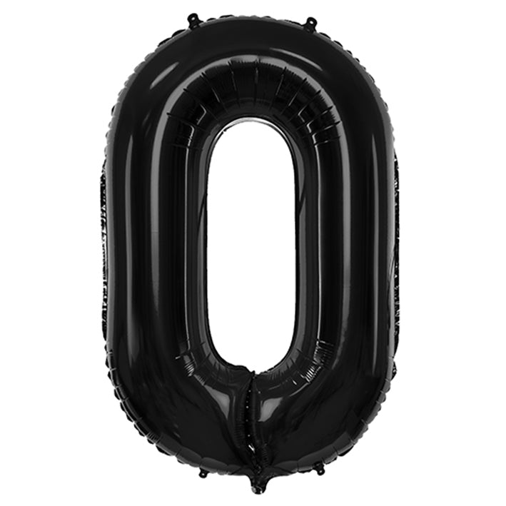 Großer Zahlenballon 0 in schwarz, 86 cm – ideal für Geburtstag, Jubiläum, Hochzeit oder Firmenfeier – mit Helium oder Luft befüllbar